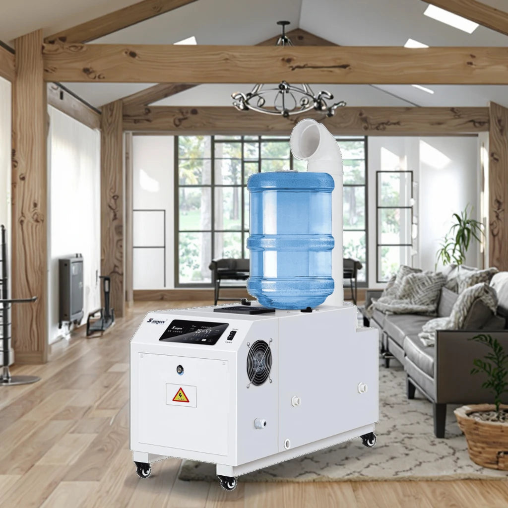 Smart Humidifier 6kg/h Output 30-70ãŽ¡ Coverage with 20L Stainless Steel Tank & Auto Drain System