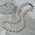 10-11mm Freshwater Pearl Necklace Hand-knotted S925 Silver Trendy Bowknot Buckle Clavicle Chain Unisex Jewelry Wholesale