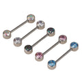 G23/ASTM F136 Titanium Barbell Internally Threaded CZ Stone Nipple Body Piercing Jewelry Lip Nail Eyebrow Stud