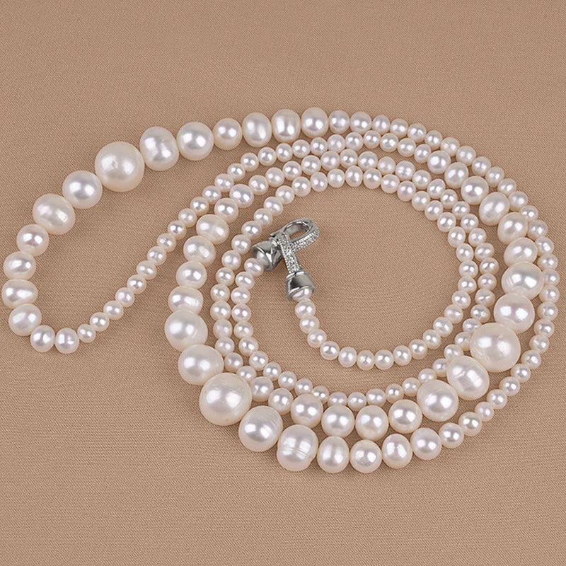 New Design Freshwater Pearl Necklace 8mm White Natural Loose Pearls with 3mm Round Shape Freshwater Pearls