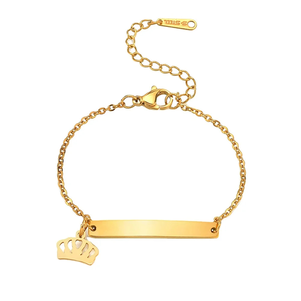 DIY Personalized Children's Bracelet Butterfly Diadema Trendy Gold Silver Color Stainless Steel Bracelet