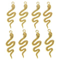 Vintage Exaggerated 3D Snake Shaped Alloy Casting Earrings Necklace Accessories Personalized Diamond Inlaid Snake Charms Pendant