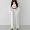2023 Fashion Pullover Casual Sweatshirt Set Women Long Sleeve Short Women Clothes Three Piece Set