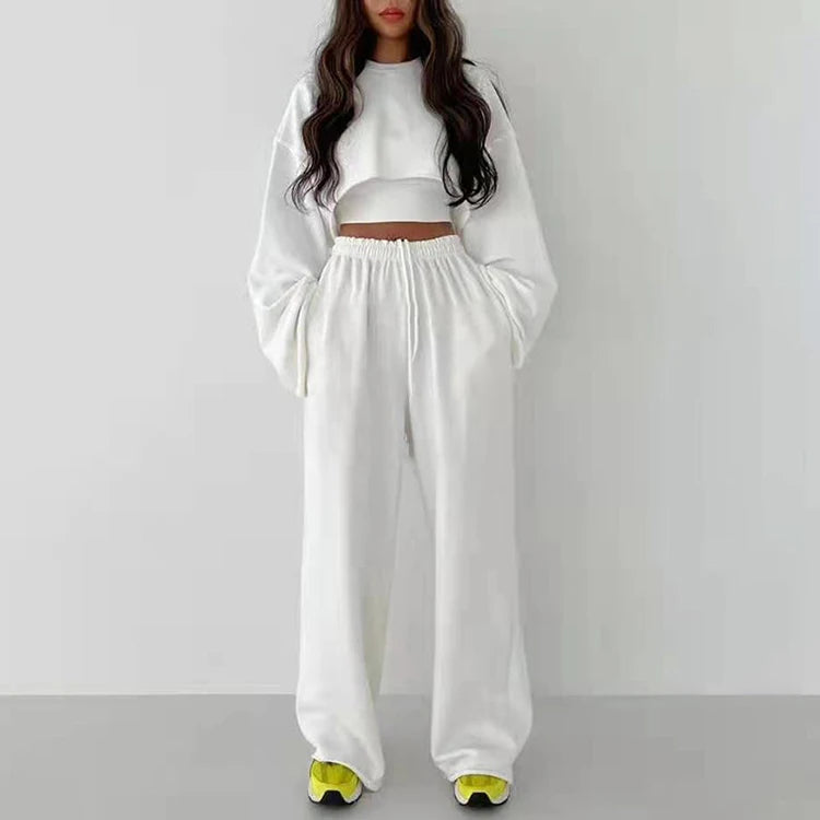 2023 Fashion Pullover Casual Sweatshirt Set Women Long Sleeve Short Women Clothes Three Piece Set