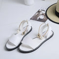 Women's New One-way Tape Flat Sandals Pearl Retro Fashion Ladies Sandals Anti-slip Lightweight Comfortable Ladies Casual Shoes