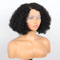 Raw Curly Burmese Hair T Part Transparent Lace Frontal Wigs Afro Kinky Curly Bob Wigs for Black Women