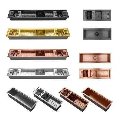 Countertop 304 Stainless Steel Kitchen Sink Household Plate and Cup Storage Rack Kitchen Sink Organizer
