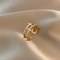 Fashion Double Layer Cross Stackable Cubic Zirconia Adjustable Finger Rings for Women Bling Korean Jewelry