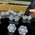 Hip Hop Jewelry Wholesale Price Vvs Moissanite Stud Earrings Octagon 925 Sterling Silver Luxury Diamond Flower Stud Earrings