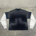 Clothing Manufacturer Streetwear Vintage Sun Faded 100% Cotton Tee Custom Men's Heavyweight Acid Wash Long Sleeves T-shirt