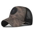 Classic Wood Grain Baseball Cap Dad Hat Large Size Star Logo Sports Baseball Cap Summer Breathable Mesh Trucker Cap