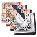 Wholesale 35*35 Inch Large Lightweight Square Satin Shawl Custom Fashion Chain Women's Multifunctional Silk Bandana Head Scarf