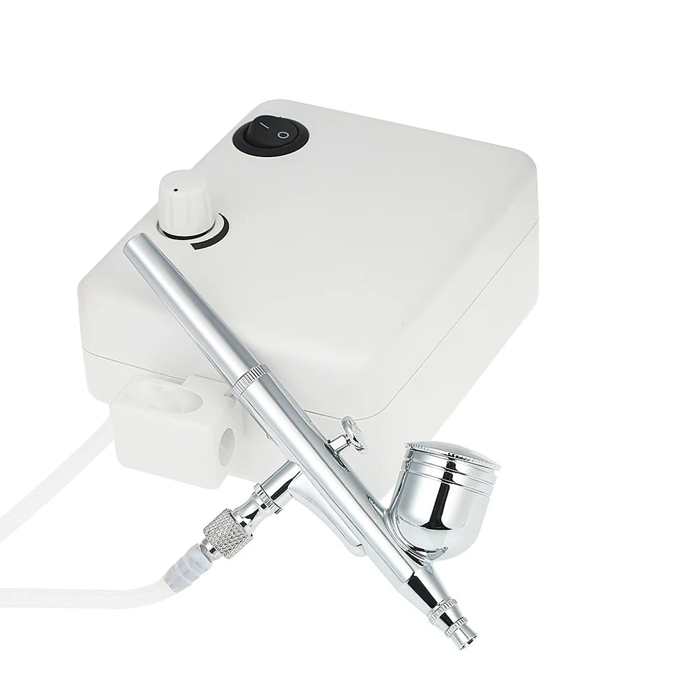 AU Nail Art Painting Tattoo Manicure Kit Multi-Purpose White Mini Aerografo Set Gravity Feed Airbrush Compressor for Nail Polish