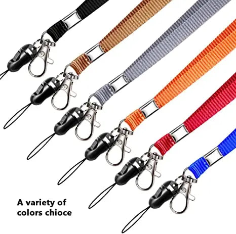 Strap Lanyard with Swivel Metal Lobster Clasp for Badge Holders Keychains OfficesStaff Students Employees Black