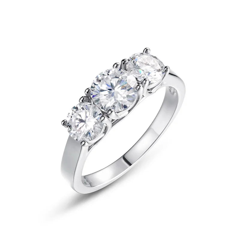 Jewelry Moissanite Silver Ring 925 Sterling Silver Fashion Light Luxury Wedding Ring for Women