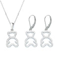 Hot Sale of Crystal Bear Necklace and Earring Jewelry Set Girl's Birthday Gift