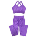 Sustainable Eco-Friendly Yoga Wear Workout 2-Piece Long Sleeve Seamless Four-Way Stretch Breathable Gym Fitness Set