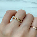 High End 18K Gold Plated Resizable Chain Rings Stainless Steel Trendy Jewelry MegaBDM