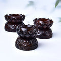 Solid Wood Double-layer Crystal Ball Base Rotating Root Resin-polished Spherical Small Statue Base
