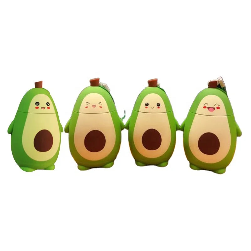 280ml Botella De Agua Kawaii Kids Drink Bottle Cute Cartoon Avocado Glass/Stainless Steel Water Bottle
