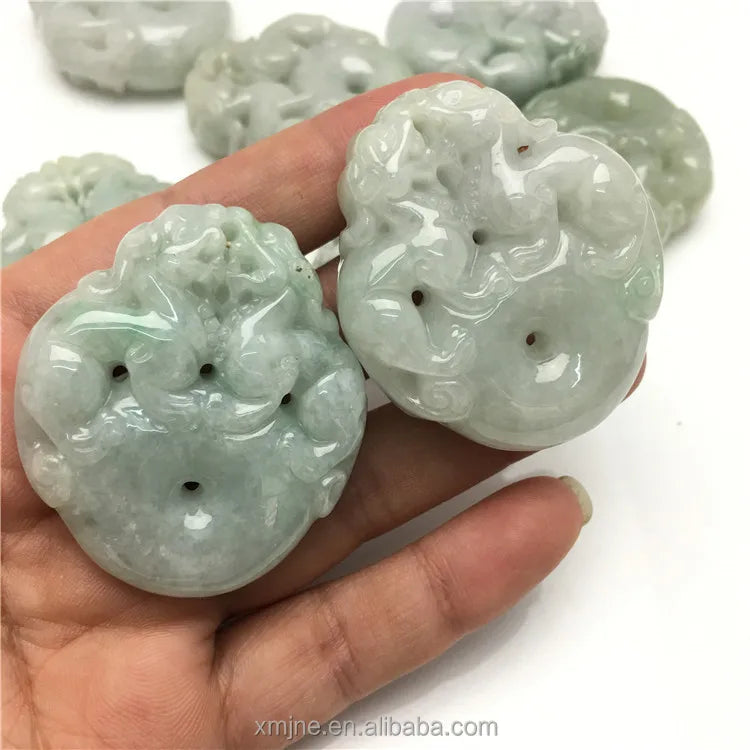 Certified Grade a Myanmar Jade  Large Unicorn Donut Wholesale