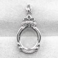 Sterling Silver 13*15mm Semi Mount Pendant Empty Frame Blank Support Setting S925 Base Holder Without Center Stone for DIY Inlay