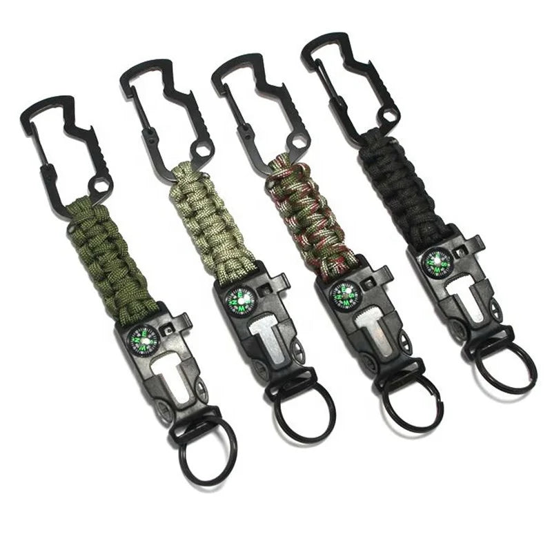 EDC Outdoor Paracord  Keychain Emergency Paracord  Kit with Compass