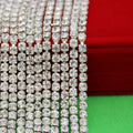 DREA Hot Sale Rhinestone Bridal Trimmings Chain SS16 4mm Silver Claw Trim Crystal Rhinestone Cup Chains