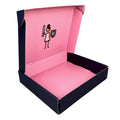 6x4x3 Clothing Shipping Boxes Navy Blue and Pink Color Printing Mailer Box