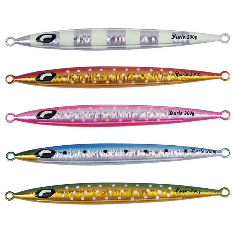 VIB BlueKim 100g-300g Metal Slow Jig Fishing Lure with Double Fish Hooks for Salmon Bream Crucian Carp in Lake and Stream