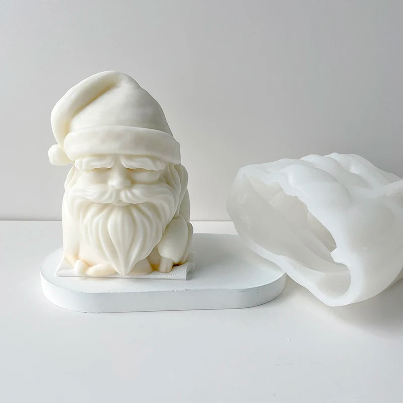 DIY Christmas Aroma Candle Handmade Soap Silicon Gel Mold Santa Claus Candle Mold