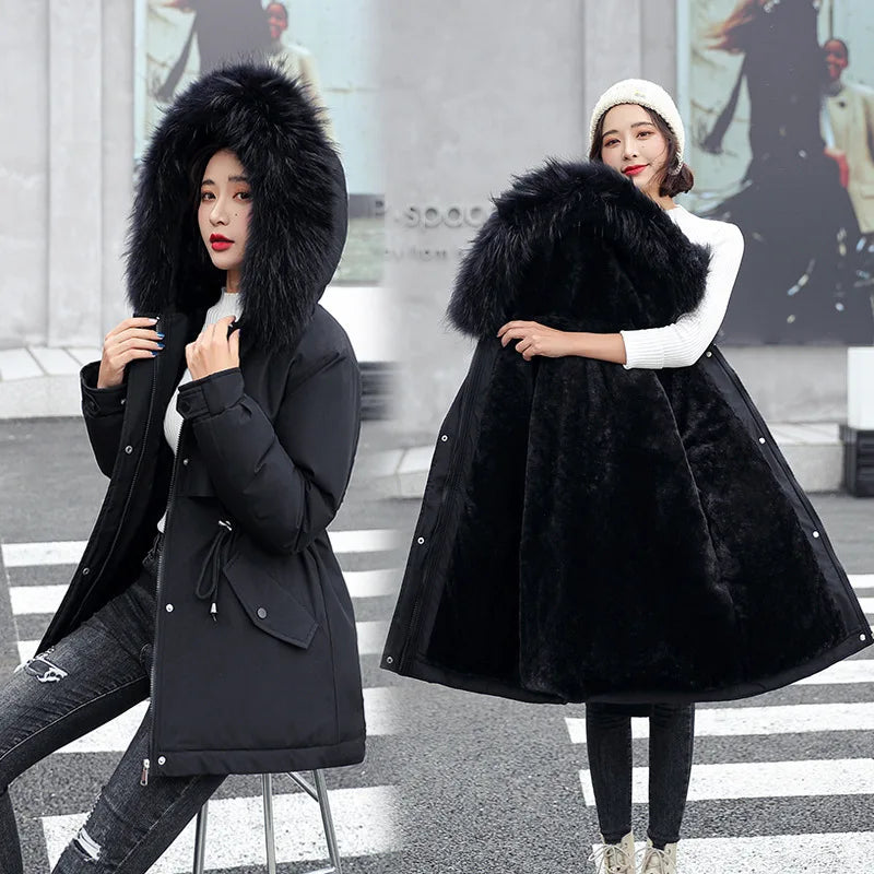 Women's Jacket Casual Women's Winter Jacket Hoodie Long Parkas Womens Jacket and Coats