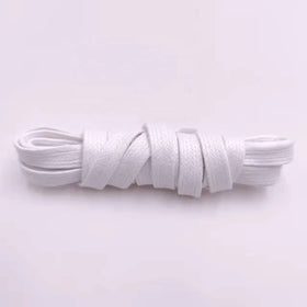Wholesale Fast Shipping 6mm Width Cotton Flat Leather Shoelaces Printed Feature Transparent Plastic Tips Customizable Length