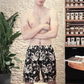 Summer Mens Printed Satin Sleepwear Night Underwear Boxers Shorts Pants Casual Loose Underpants Sleepwear  Men Sleep Underwear
