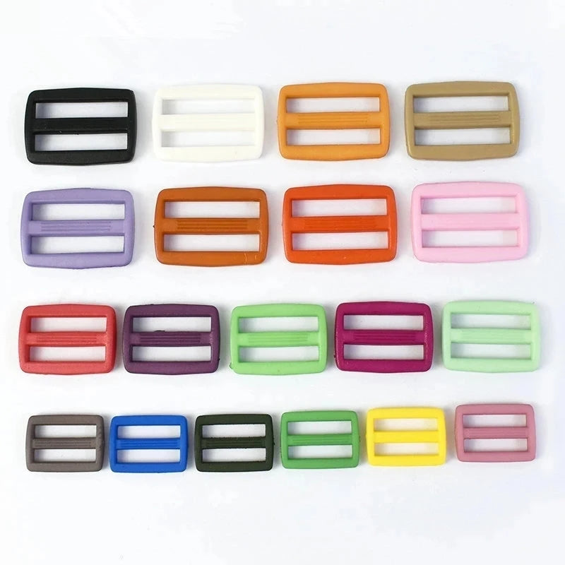 MeeTee BF735 12-50mm Colorful Adjustment Buckle Luggage Accessories Plastic Tri-Glides Buckles for Bag Strap Slider Ring Buckle