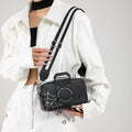 Spider Web Small Messenger Bags Stylish Fashion PU Leather Camera Shape Square Bags for Women