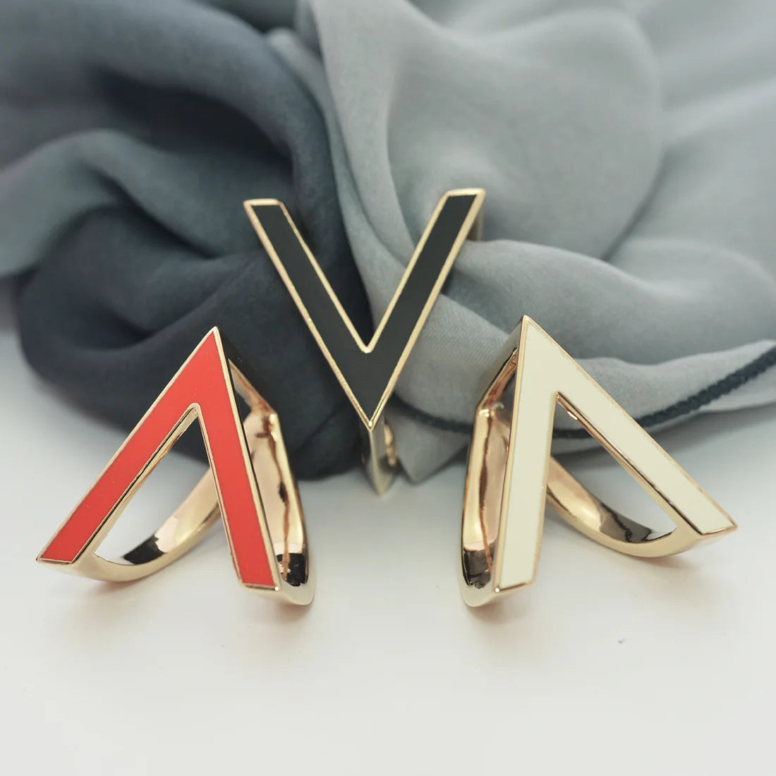 High Quality Customized Stainless Steel Scarf Ring Colorful Enamel Buckle for Women's Jewelry Wedding Accessories Perfect Gift