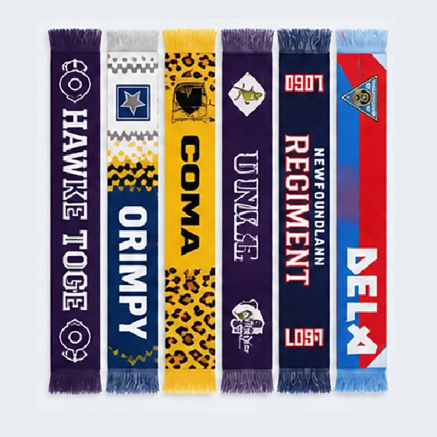 Free Sample Customized Hot Selling Soft Comfortable Oversized Slogan Logo Towel Football Fan Cheers Acrylic Soccer Scarves