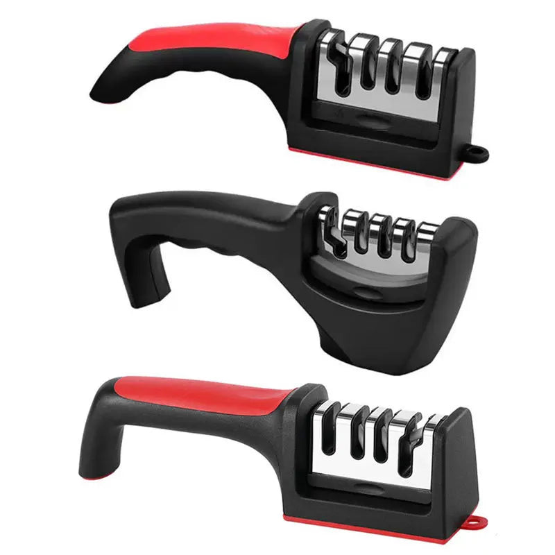 TOP LEADER Professional Manual ABS Plastic Nonslip Handle Sharpening Stone Sharp Blades 3 or 4 Stage Scissor Knife Sharpener