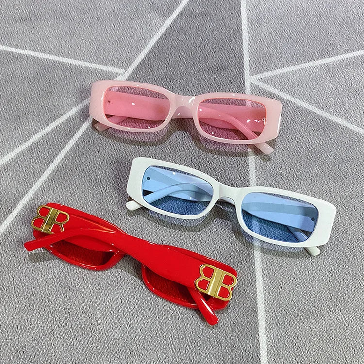 Lucky MNW1238 New Jelly Color Sunglasses Fashion Small Square Frame Sun Glasses Red Women Sunglasses Shades