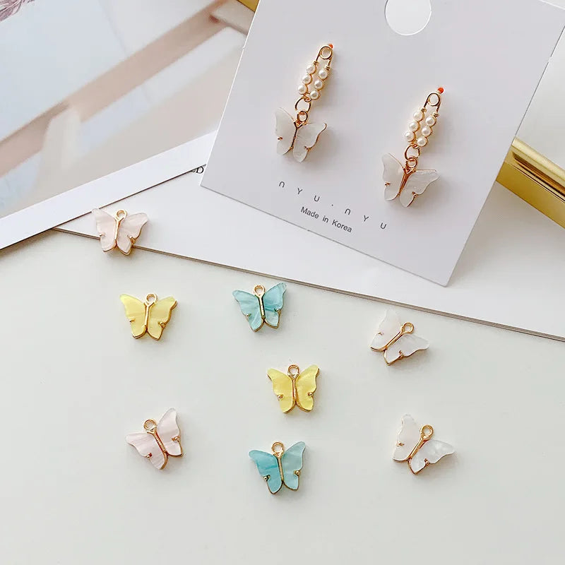 Hot Selling Alloy Butterfly Pendants 12*14mm Colour Butterfly Charms  for DIY Bracelet Necklace Jewelry Making