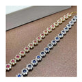 Factory Supply 925 Sterling Silver Round Cut Natural Sapphire Anti Tarnish Minimalist Luxury Bracelet for Women