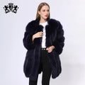 Plus Size Fluffy Long Classic Winter Warm Cheap Blue Fox Fur Coat Women