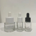 Wholesale15ml 20ml30ml50ml European Glass Dropper Bottles Flat Essential Oil Dropper Subpacking Bottle Press Lotion Glass Bottle