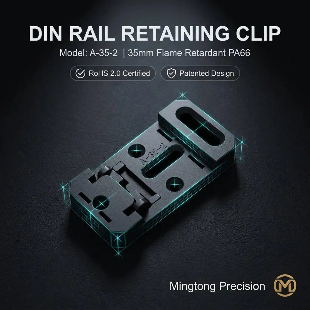 Miniature Plastic DIN Guide Rail Bracket 67.5x35x8mm Black Buckle Clamping Clip Industrial Equipment Metric Huaqi Mingtong Clamp