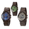 TJW Eco-Friendly Men's Retro Style Green Dial Wooden Watch Quartz Watch with Pointer Display