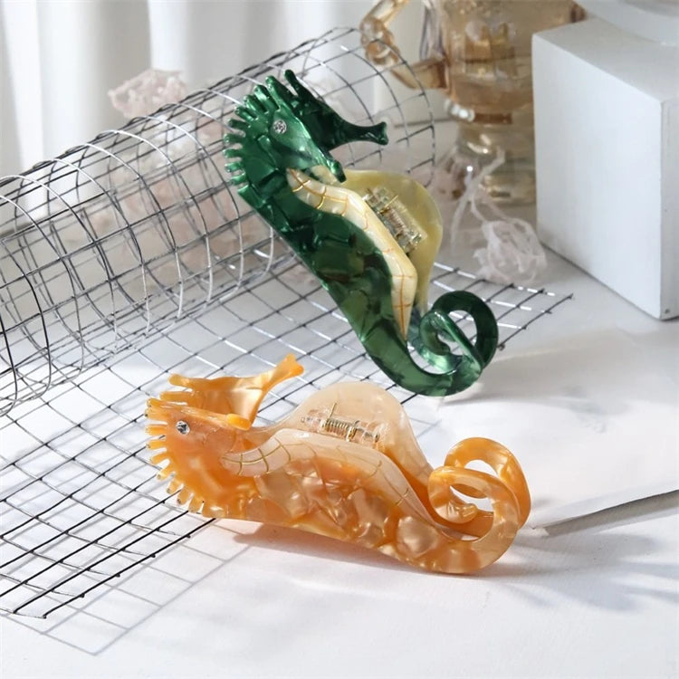 2022 New Design European and American Fashion Hot Selling Acetate Custom Hippocampus Hair Clip Unique Custom Hair Claw
