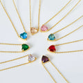 G3999 Valentine's Day Gift Dainty Simple Necklaces Woman Fashion Stainless Steel Zircon Bling Love Heart Pendant Trendy Necklace