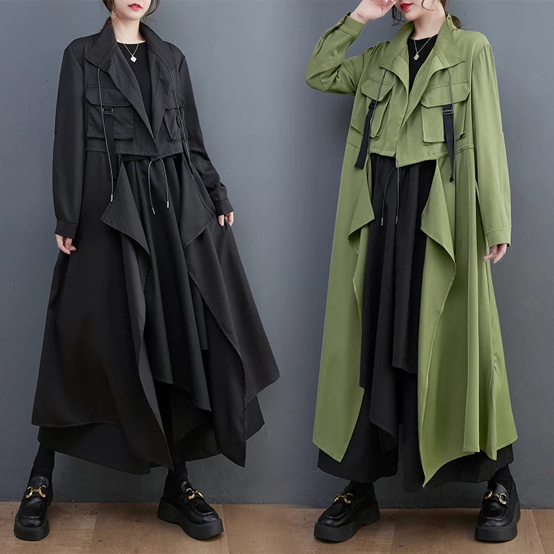 Boutique Wholesale 2026 Autumn New Solid Color Loose Slimming Mid Length Suit Collar Women's Coat