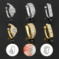 18K Gold Plated Silver Cubic Zircon Dainty Ear Cuff Earrings Non-Piercing Cartilage Earrings for Women Fashionable Cuff